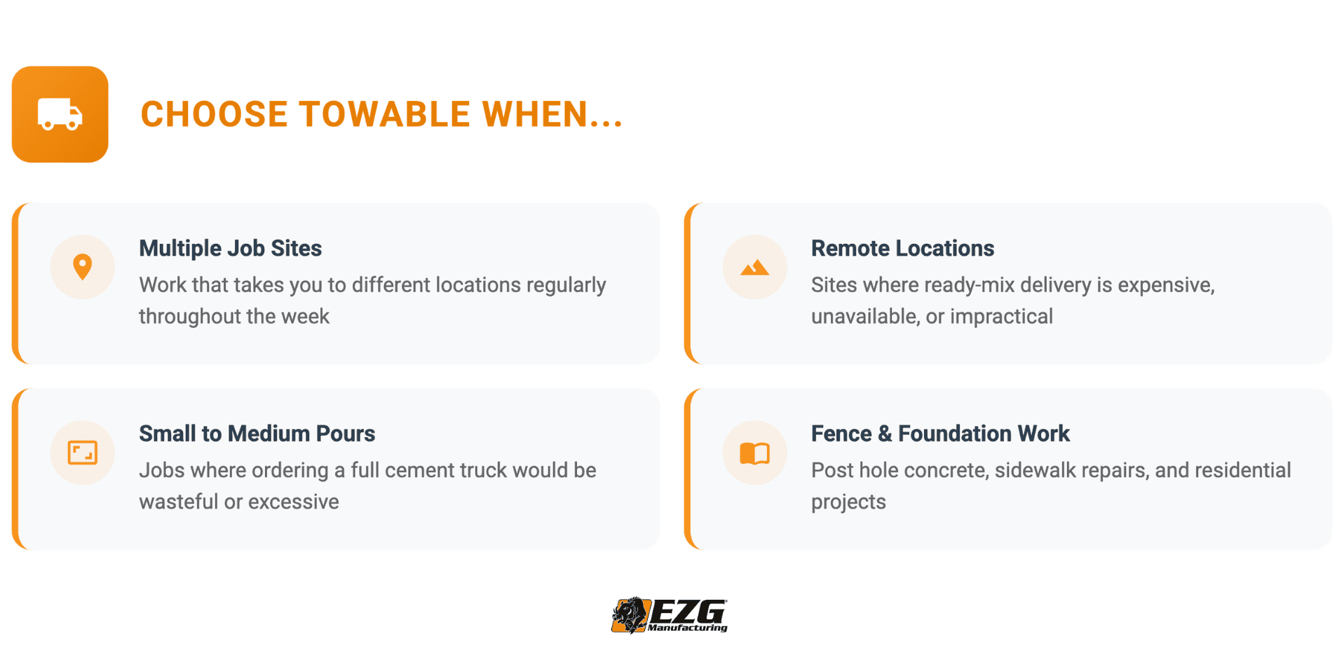 when to choose a towable concrete mixer