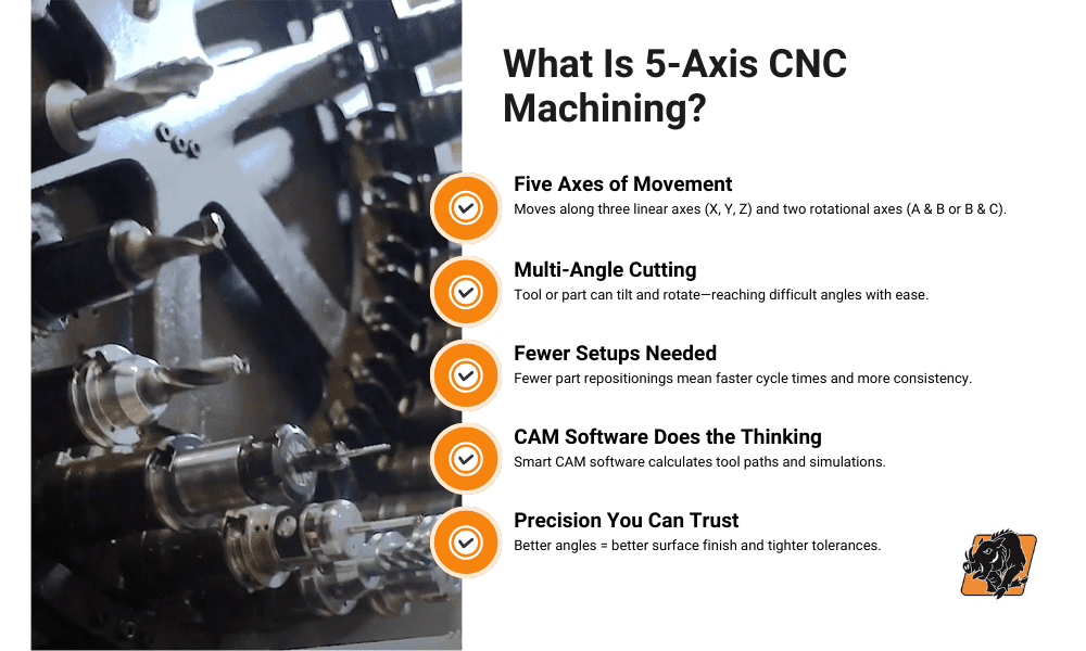 what is 5-axis cnc machining infographic 