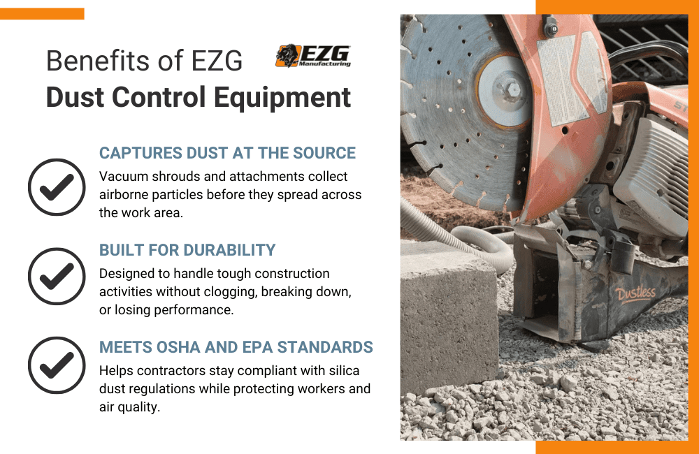 benefits of dust control equipment infographic 