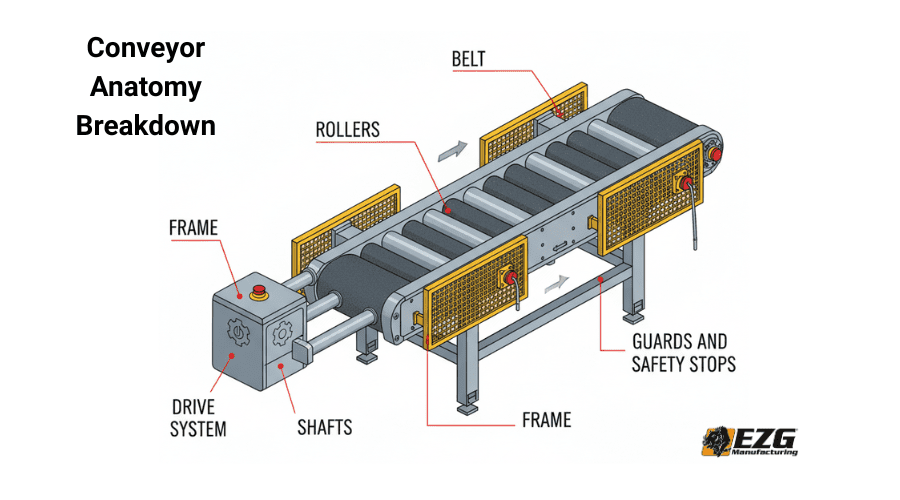 conveyor belt parts diagram 