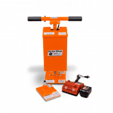 Grip Hog Battery-Powered unit shown with included lifting heads, battery and charger