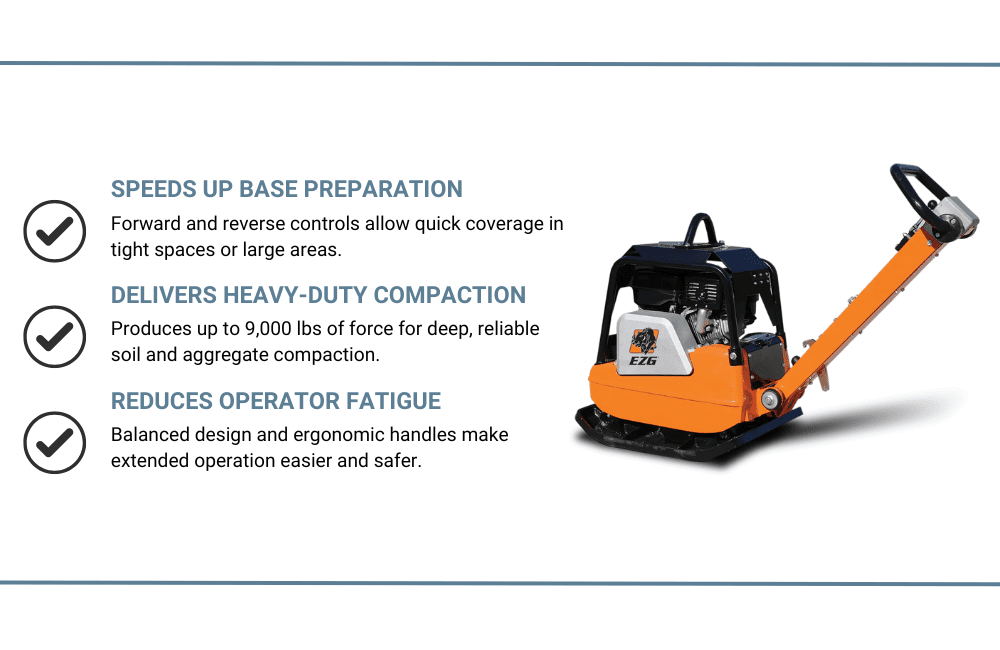 reversible vibratory plate compactor by EZG 