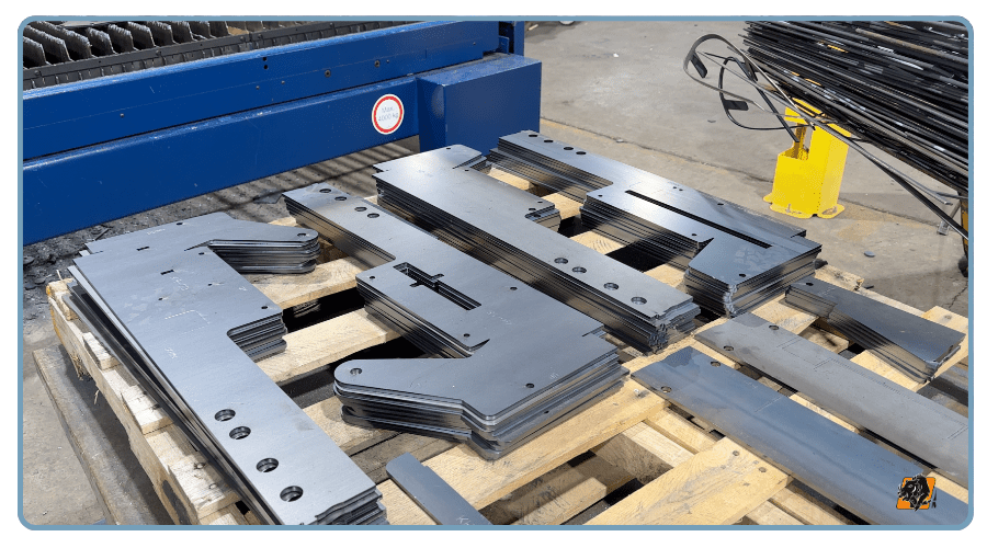 sheet metal that has been fabricated with a flat laser