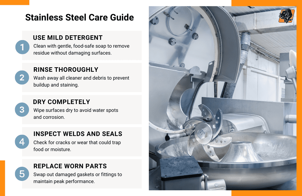 how to take care of stainless steal equipment