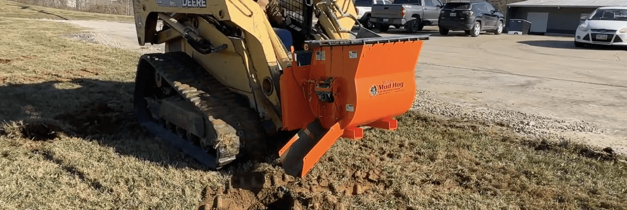 EZG Mini Mud Hog on skid steer
