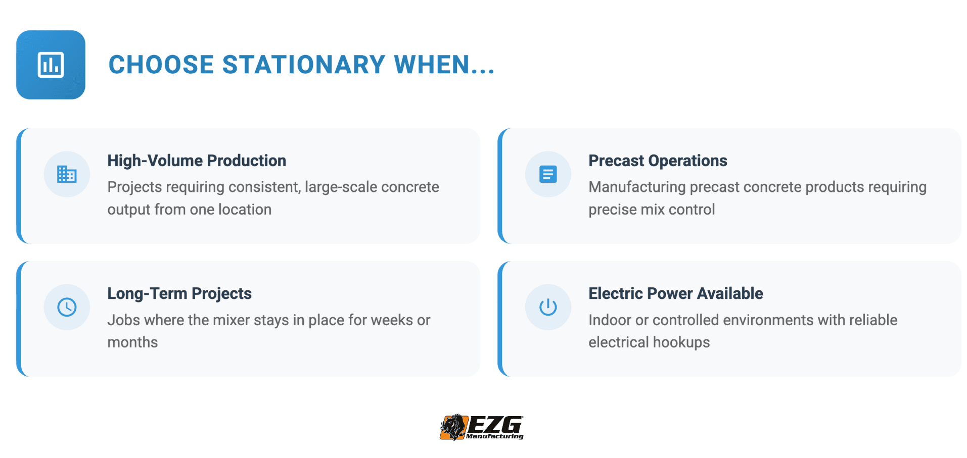 when to choose a stationary concrete mixer